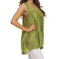 thumbnail image 4 of Sakkas Bohemian Summer Sleeveless Blouse - Green - One Size, 4 of 5