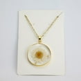 thumbnail image 2 of Daisy Pressed Flower Necklace Handmade Pressed Flower Necklaces Gold Pressed Wildflower Necklace April Birth Flower Daisy Necklace Personalized Handmade Necklaces for Women, Mother's Day Gifts, 2 of 5