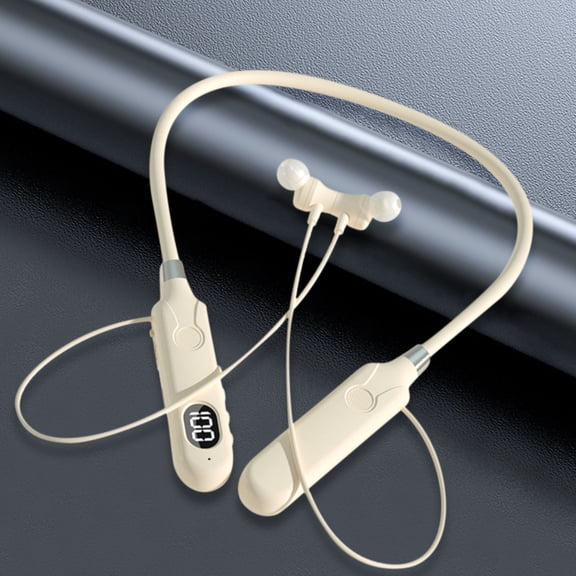 VALSEEL Neckband Bluetooth Headphones, Hanging Neck Bluetooth Earphone Wireless Magnetic Absorber New Private Model with Digital Display Ultra Long Range Bluetooth Earphone