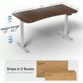 thumbnail image 4 of VIVO Electric 63” x 32” Stand Up Desk, Dark Walnut Table Top, Gray Frame, 4 of 8