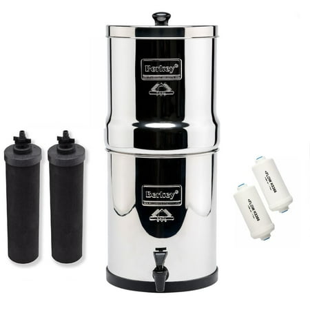 

Berkey Royal Stainless Steel Gravity Water Filter System with 2 Black Element and 2PF-2 Fluoride Filters For Under Sink And Countertop Water Filter System