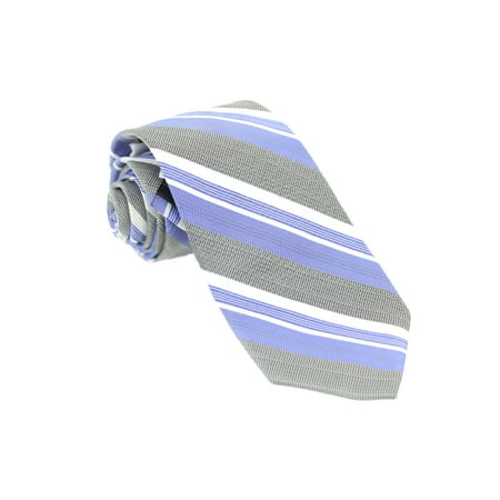 Calvin Klein Gray-Blue Corona Stripe Necktie