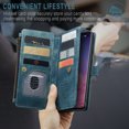thumbnail image 6 of Wallet Case Compatible with Samsung Galaxy S10, Multifunctional Magnetic Closure Folio Case, [RFID Blocking] Durable PU Leather Flip Lanyard Strap Wristlet Zipper Card Holder Phone Case, Blue, 6 of 10