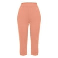 thumbnail image 6 of Orange Women's Pants Side Slit Pull On for Women Casual Lightweight Elastic High Waist Pants 2025 Summer, 6 of 6