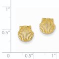thumbnail image 3 of 14k Yellow Gold Solid Scallop Shell Post Earrings, 3 of 7