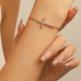 thumbnail image 2 of Pulsera cruzada TUNC de oro para mujer, 2 of 4