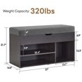 thumbnail image 2 of Ivinta Shoe Storage Bench, 2-Tier Entryway Organizer with Hidden Compartment, 37", Dark Brown, 2 of 9
