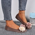 thumbnail image 4 of Purcolt Womens Double Flower Faux Suede Flats Lightweight Casual Round Toe Soft Sole Ballet Shoes Comfort Slip On Dress Shoes for Work Office Walking, 4 of 9