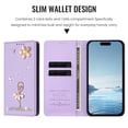 thumbnail image 6 of Leather For  iPhone 14 / 13 Case【RFID Blocking】Ballet Girl Flip Wallet Leather Case With Card Holder Magnetic Closure  Phone Cases Cover,Purple,For iPhone 14 / 13, 6 of 7