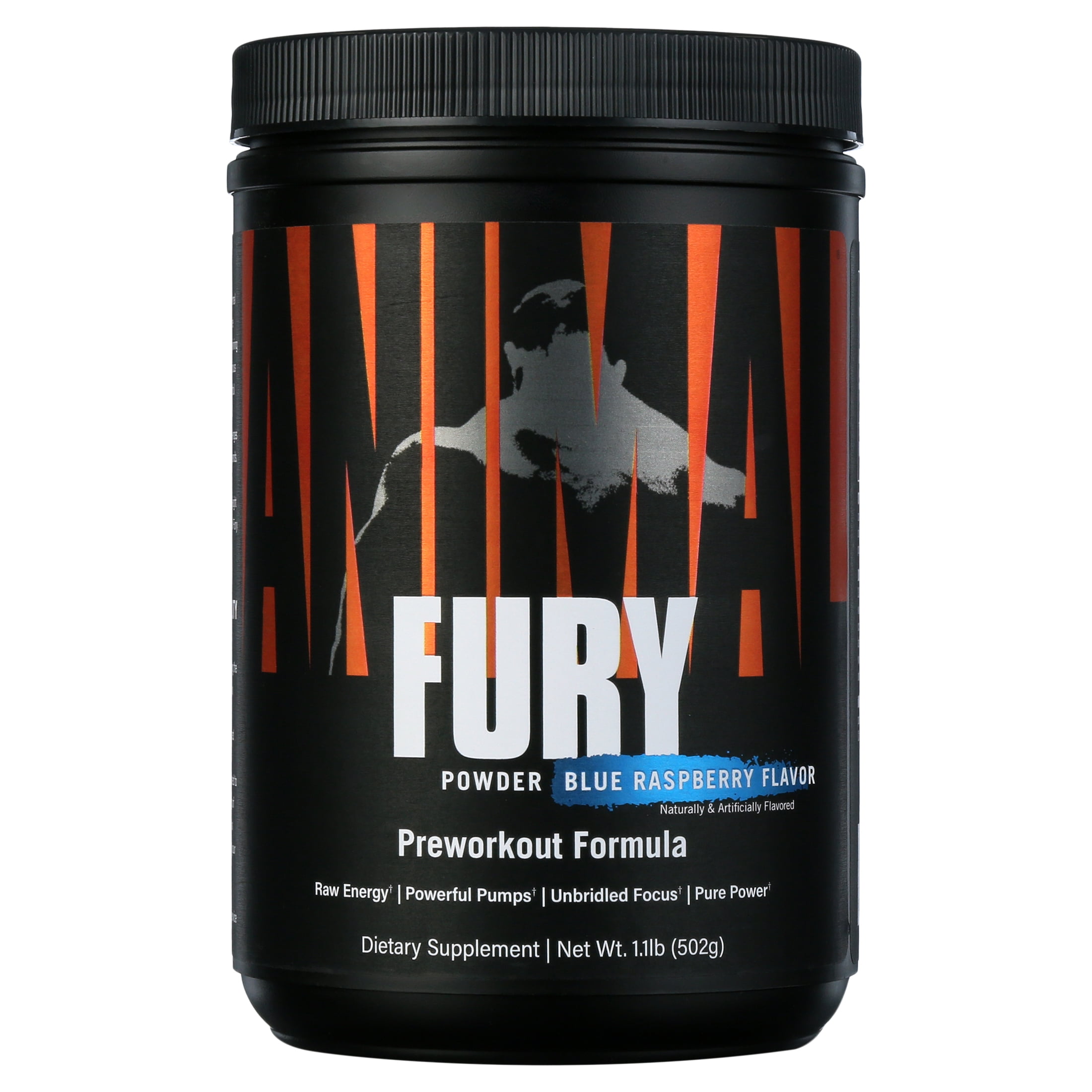 Animal Fury, Pre Workout Powder Supplement for Energy and Focus, Blue