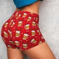 thumbnail image 4 of Fotbe Christmas Hat beer Shorts Sin Costuras – Shorts Deportivos de Cintura Alta para Mujer, Elásticos para Gimnasio, Yoga, Running o Ciclismo-Medium, 4 of 8