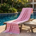 thumbnail image 4 of Lightweight Oversized Turkish Beach Towel Sand Free Quick Dry Soft Cotton Bath Pool Picnic Blanket with Tassels for Travel Camping Outdoor Vacation, 4 of 7