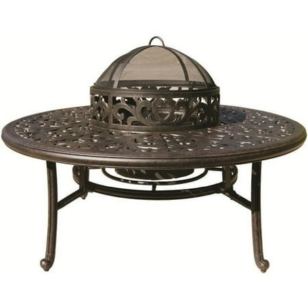 Darlee 52 Round Patio Table With Bbq And Fire Pit In Antique