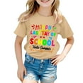 thumbnail image 2 of Baby Girl Summer Clothes Kids Boys and Girls Summer Last Day of School Theme Print Casual Comfort Short Sleeve T Shirt Summer Tops Khaki 3 Years-4 Years, 2 of 4