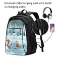 thumbnail image 2 of Balery Gnome And Red Fox Fishing Mochila con carga USB para hombre y mujer - Mochila impermeable y antirrobo para laptop con puerto USB para viajes, trabajo, 2 of 7