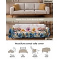 thumbnail image 3 of Colorful Floral Sofa Covers for 3 Cushion,Washable Couch Cover for Sectional Sofa Slipcoverwith Tassel,Red Orange Blue White Botanical Flower Loveseat Covers Futon Cover Throw Blanket 71''x118'', 3 of 8