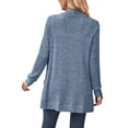 thumbnail image 2 of MAWCLOS Cardigan pour Femmes, Chandail à Manches Longues, Chandails Tricotés, Cardigans de Couleur Unie, Confortable, Ouvert à l'Avant, Bleu Ciel, TG, 2 of 3