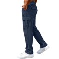 thumbnail image 6 of Men's Corduroy Utility Pants Relaxed Fit Pockets Casual Outdoor Cargo Trousers Travel Workwear, 6 of 9