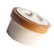thumbnail image 3 of Beige Ceramic Steamed Rice Bowl With Lid Round Serving Food Kitchen Supplies 1 Set, 3 of 5