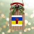 thumbnail image 4 of CafePress - Ukrainian Flag With Fist - Sled Ornament, 4 of 4