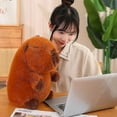 thumbnail image 4 of Capybara Plush Toy Stuffed Animal Doll Soft Fluffy Capybara Throw Pillow, 4 of 5