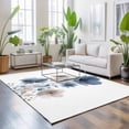 thumbnail image 3 of Area Rugs 5'x7', Navy Blue Floral Carpet Runner Indoor Outdoor Rugs Home Decor Aesthetic, Watercolor Flowers Farmhouse Non Slip Mats Washable Accent Rug for Living Room Bedroom, 3 of 8