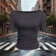 thumbnail image 5 of Tops Casuales sin Mangas para Mujeres Camiseta de Moda Blusa Elasticidad Suelta Cuello Redondo Tops de Color Sólido para Mujeres, 5 of 5