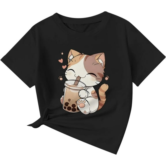 Kids' Printed T-Shirt Soft and Comfortable Crew Neck Short Sleeve Casual Style