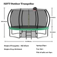 thumbnail image 5 of High-End 12FT Trampoline for Kids, Outdoor Recreational Pumpkin Style Trampolines with Basketball Hoop, Enclosure Net & Ladder, 1320 LBS Weight Capacity, 5 of 7