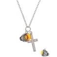thumbnail image 2 of Delight Jewelry Silvertone Extra Large Softball and Glove I Set You Apart Engraved Cross Zoey Necklace, 28", 2 of 4
