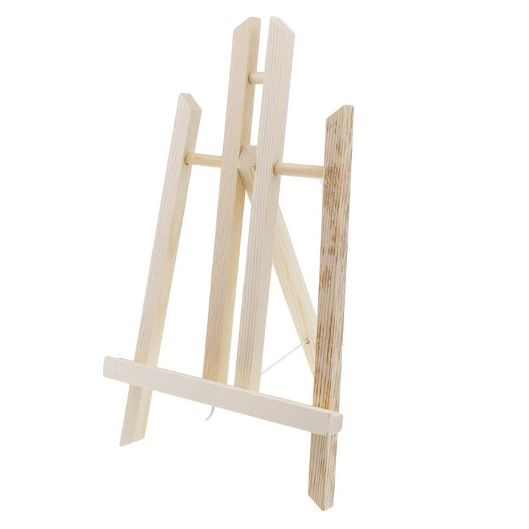 Mini Wooden Easels Display - 3inch Mini Easel & Canvas Collection, Mini Natural Wood Display Easel (Pack of 9 Easels)