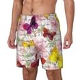 thumbnail image 1 of Balery Butterflies and Vintage Bañador para hombre, shorts de playa de secado rápido con entrepierna y forro de compresión-Small, 1 of 6