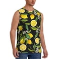thumbnail image 2 of Bixox Men's Lemon Fruits Flowers Leaves Printed Shirt Sleeveless Fitness Tank Top-Medium, 2 of 7