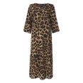 thumbnail image 3 of Celmia Women Leisure Leopard Printed Crew Collar Horn Sleeve Dress, 3 of 8