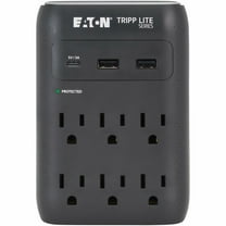 Eaton Tripp Lite Series Protect It! 6-Outlet Surge Protector, 5-15R Outlets, USB-C and USB-A Ports, 5-15P Direct Plug-In, 1080 Joules, Black
