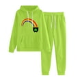 thumbnail image 4 of BiZtdJrK Women's 2025 Fashion Shamrock Print Tracksuits Casual Drawstring Jogger Sweatpants and Long Sleeve Hooded Pullover 2 Piece Sets St Patricks Day Outfits Mint Green S Clearance Sale, 4 of 6