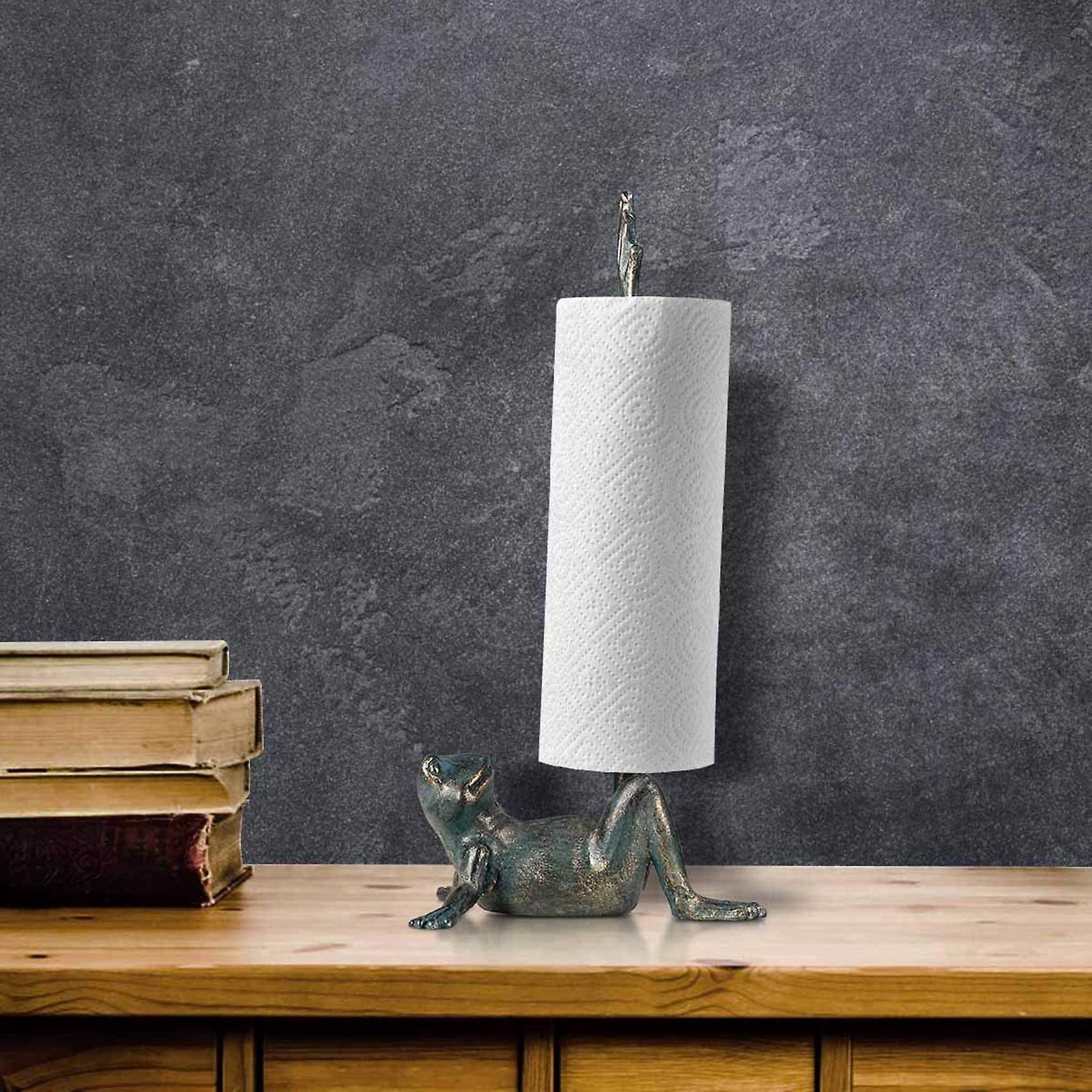 Cast Iron Frog Shaped Paper Towel Holder Kitchen Roll Organizer
