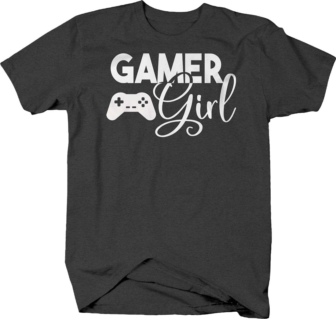 Gamer Girl Controller Electronics Video Games Shirts for Men Large Dark ...