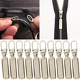 thumbnail image 4 of 10x Tirador de Cremallera Sunnimix para Chaqueta Maleta Falda Bolsas Plata 48x8.5 mm, 4 of 8