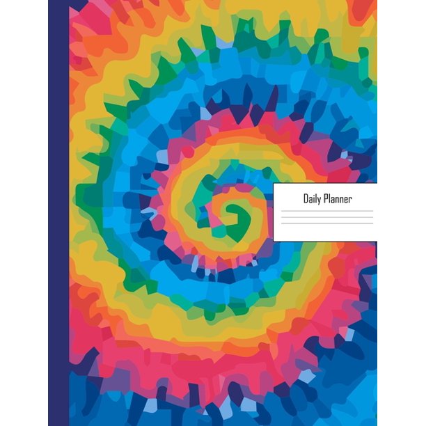 Planner 2020 2021 Tie Dye Daily Planner Colourful Tyed Died Tye Die Colors Cover January