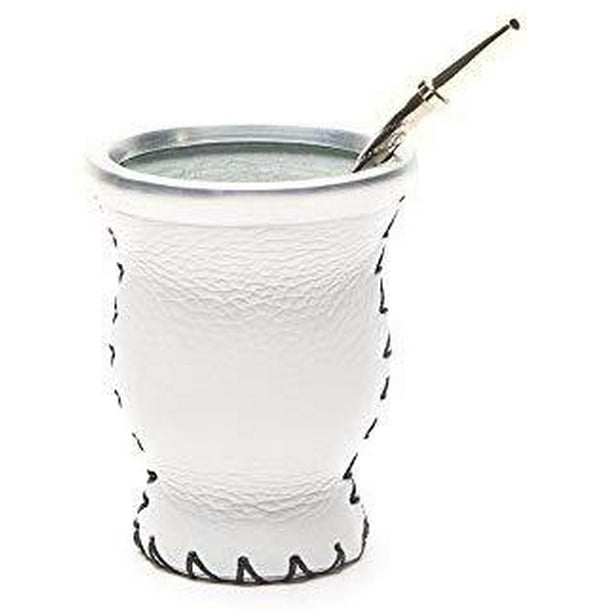 Leather & Glass Yerba Mate Gourd Set (Mate Cup) with Yerba Mate