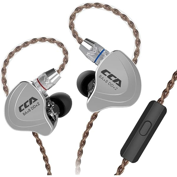 wonima11 C10 Hybrid in-Ear Earphones, 4BA+1DD HiFi Stereo Deep Bass Noise Isolating Sport IEM Wired Earbuds/Headphones, Stage/Studio in Ear Monitor with Detachable Cable 2Pin 0.75mm (with Mic, Black)