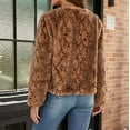 thumbnail image 4 of Womens Faux Fur Coat Leopard Print Long Sleeve Fleece Cropped Jacket Open Front Short Outerwear Winter Warm Jackets, 4 of 6