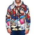 thumbnail image 6 of Lsque Mario for Mens Full-zip Hoodie, Zip-up Pullover Hooded Sweatshirt, Kangaroo Pocket Hoodie Ideal for Daily Wear, Travel, and Home-Small, 6 of 8