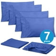 thumbnail image 2 of Sweet Home Collection 1500 Series Bed Sheets - Extra Soft Microfiber Deep Pocket 7pc Sheet Set - Royal Blue, Split, 2 of 2