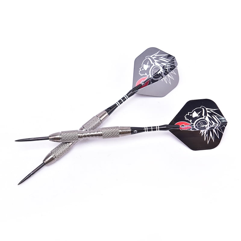 Set Tungsten Steel Needle Tip Darts With Dart Flights Indoor Sports Black 3pcs 