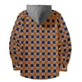 thumbnail image 5 of USNSM Men's Flannel Hoodie Shirts Casual Color Blocked Button Down Plaid Shirt Jackets for Men Long Sleeve Stylish Hooded with Pocket Brown M, 5 of 5