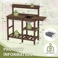 thumbnail image 5 of SERWALL Potting Bench Set of 2, Outdoor Potting Table with Sink, HDPE Material All Weather Use- Coffee, 5 of 8