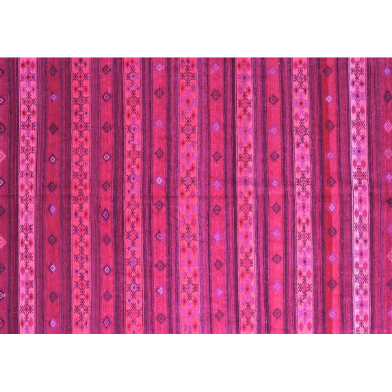 Ahgly Company Indoor Rectangle Oriental Pink Traditional Area Rugs, 5' x 8'