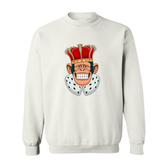 Smiley Monkey In A Crown Sweatshirt Men -Image by Shutterstock, Male 5X-Large